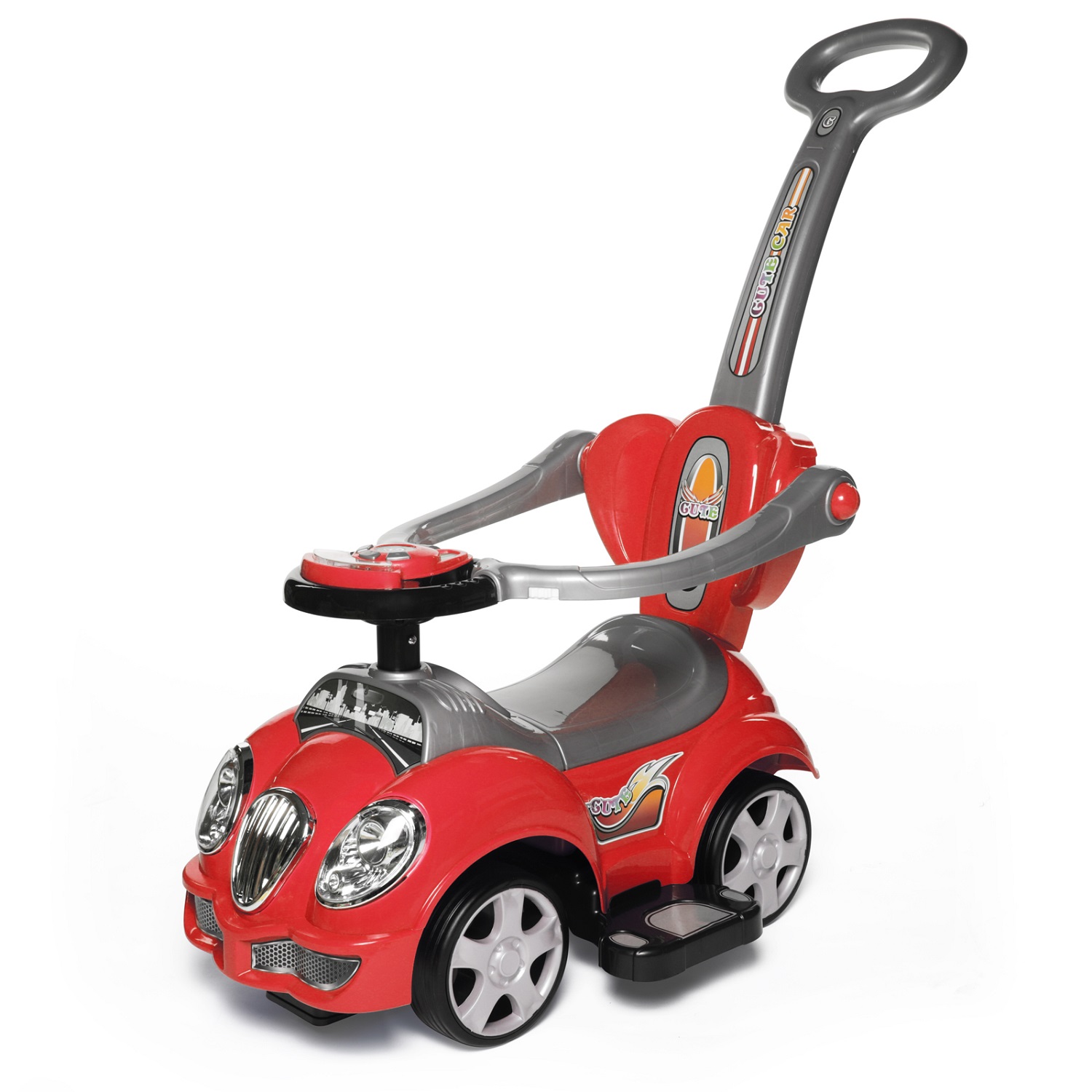 Каталка BabyCare Cute Car резиновые колёса - фото 1