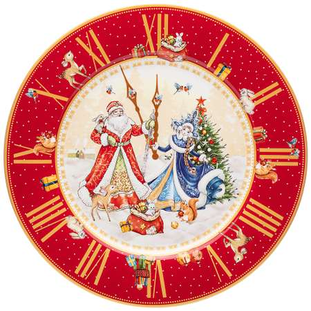 Тарелка Lefard обеденная часы 26см красная 85-1718