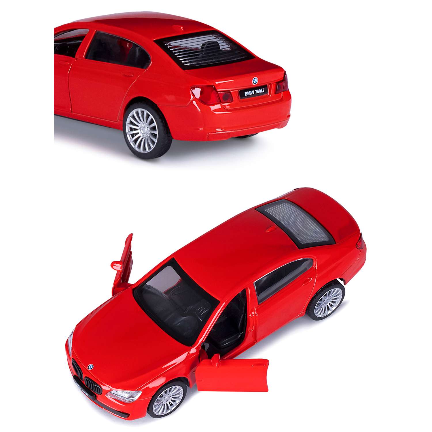 Машинка металлическая АВТОпанорама 1:46 BMW 760 LI красный инерционная JB1200131 - фото 8