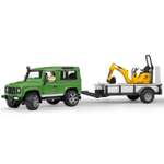 Автомобиль Bruder Land Rover Defender c прицепом 1:16 зеленый