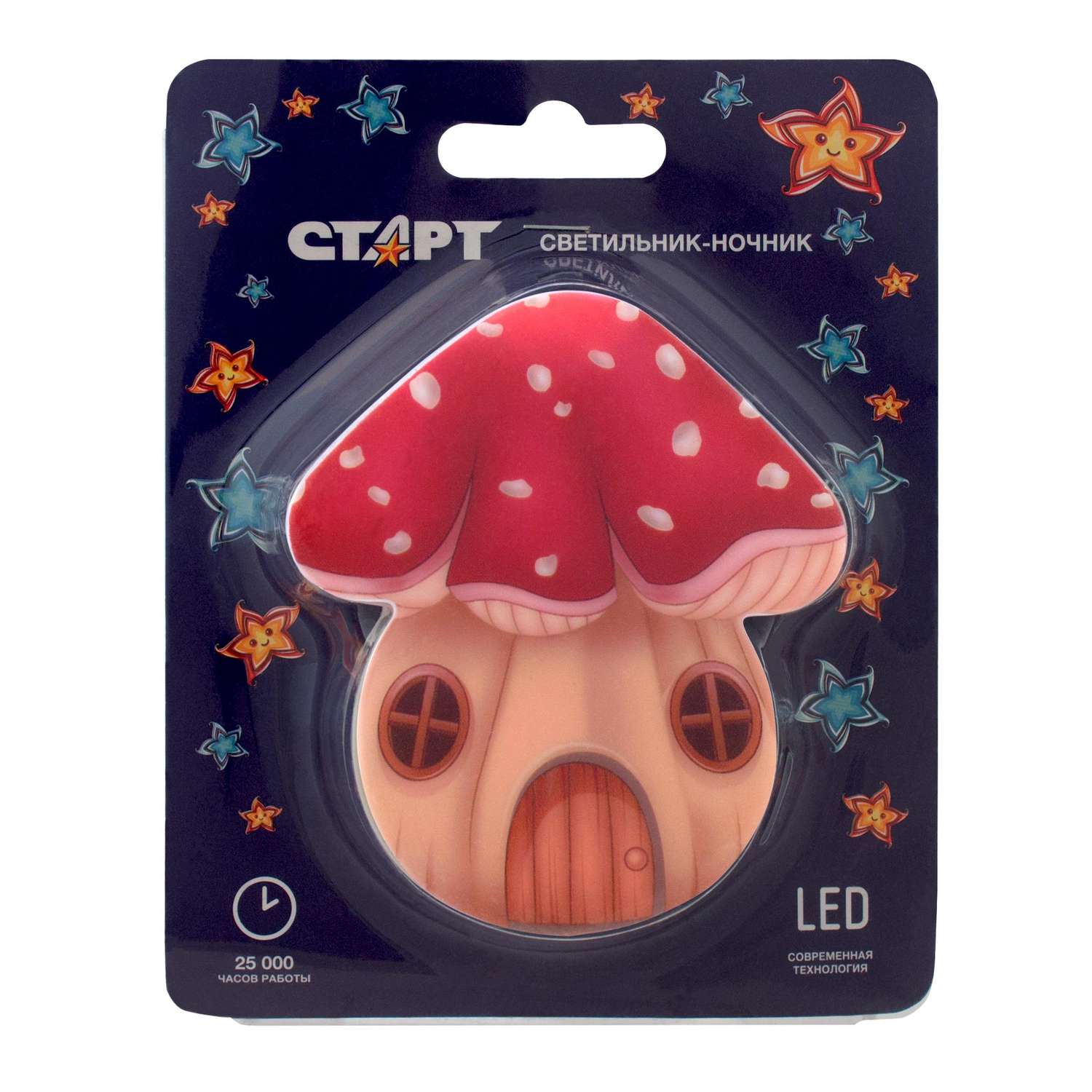 Светодиодный ночник СТАРТ в форме забавного домика грибочка - фото 1