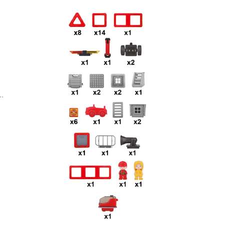 Конструктор МАГНИКОН 50дет магнитный Пожарная станция с усиленными магнитами МК-50