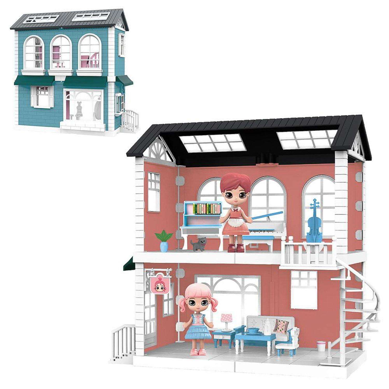 Игровой набор Модульный домик ABTOYS Собери сам 4 секции Мини куколки в гостиной и музыкальной комнатах С аксессуарами WZ-11413 - фото 2