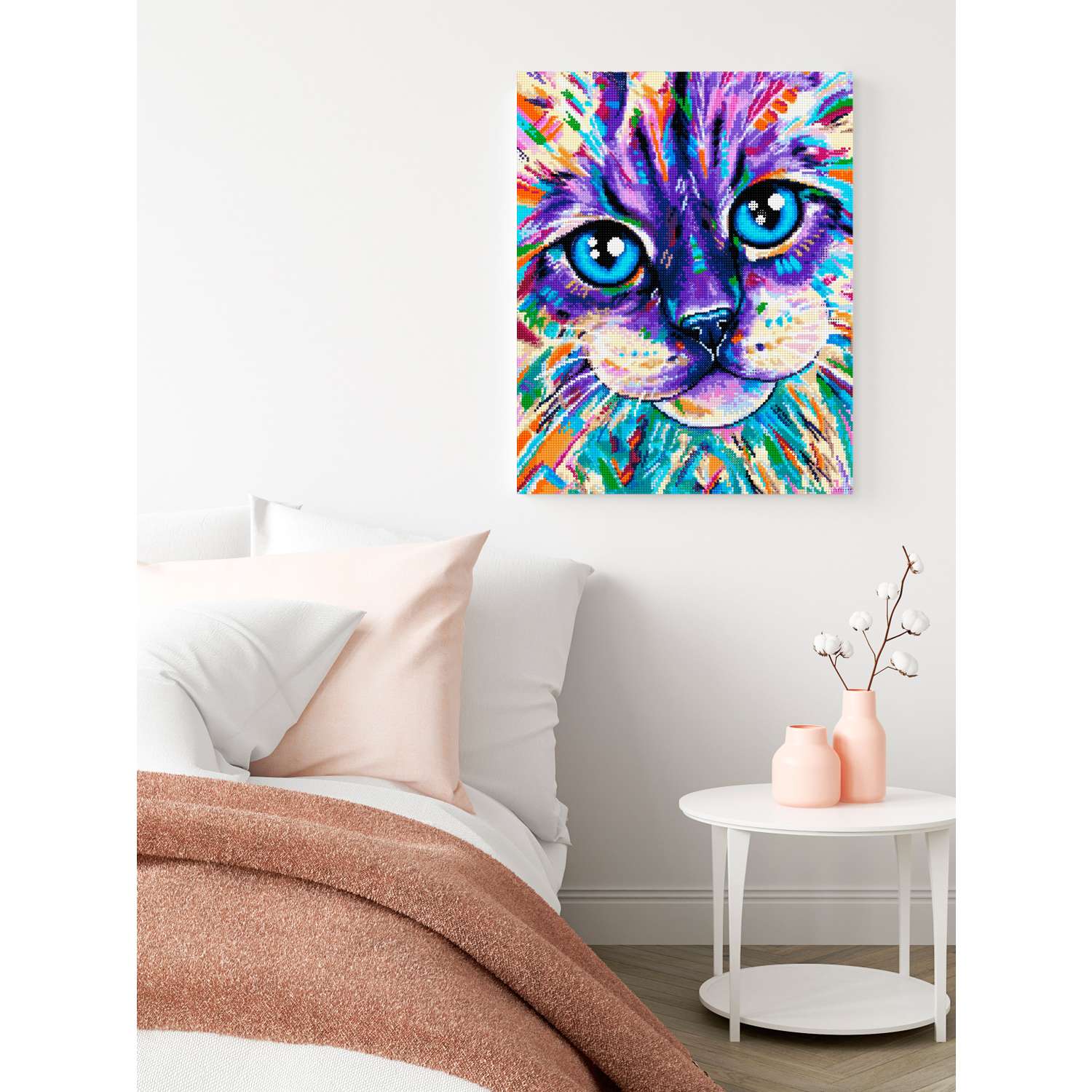 Алмазная мозаика Art sensation Цветной кот холст на подрамнике 40*50 см - фото 3