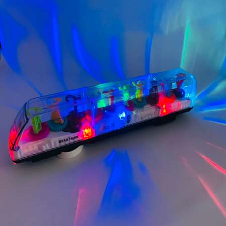 Поезд Panawealth International интерактивный прозрачный с шестеренками светящийся