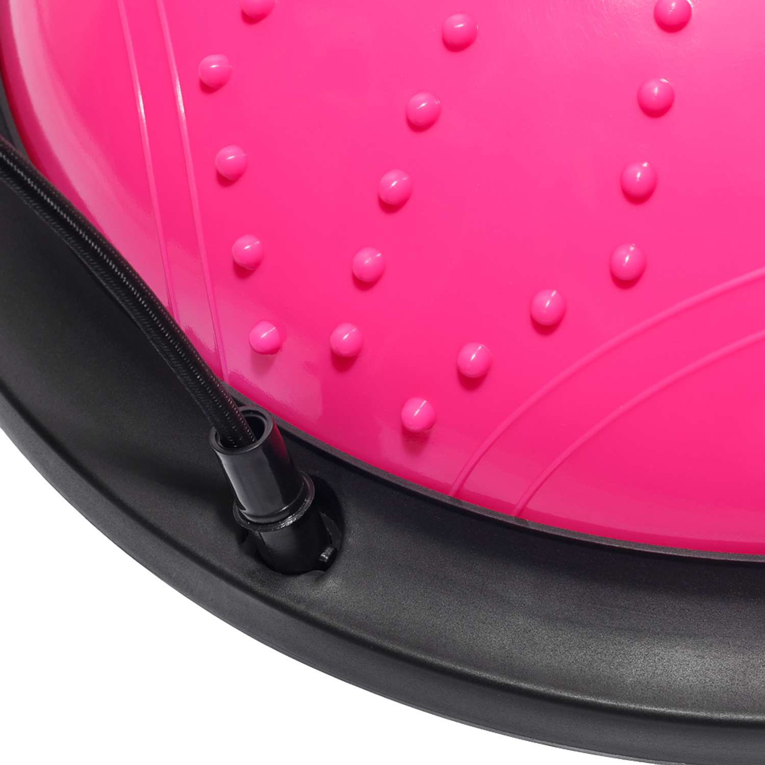 Балансировочная полусфера BOSU STRONG BODY в комплекте со съемными эспандерами розовая - фото 12