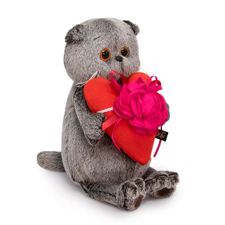 Мягкая игрушка BUDI BASA Басик и сердце с цветком 30 см Ks30-237