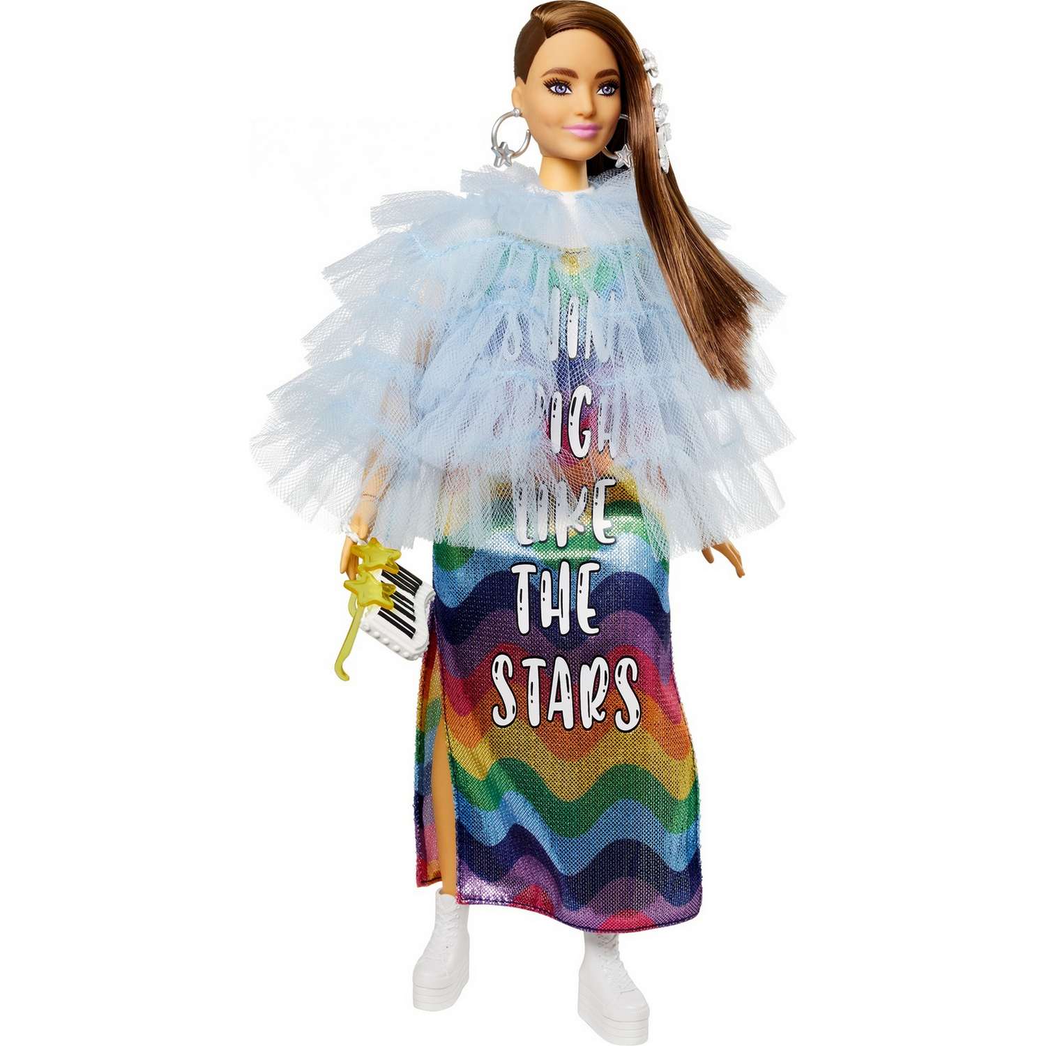 Кукла Barbie Экстра в радужном платье GYJ78 GYJ78 - фото 5