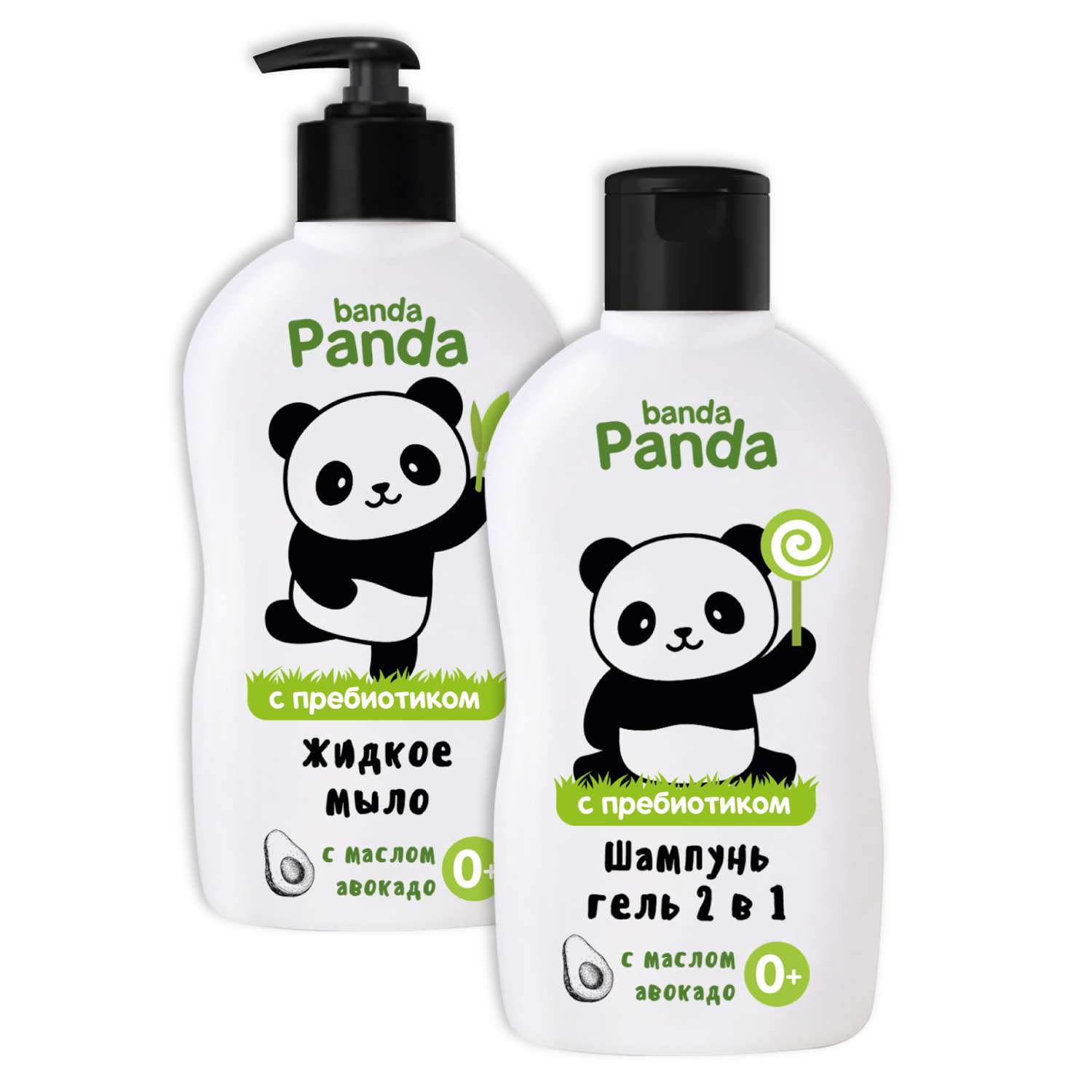 Жидкое мыло и Шампунь-гель 2в1 banda Panda 2шт по 250мл с пребиотиком - фото 2