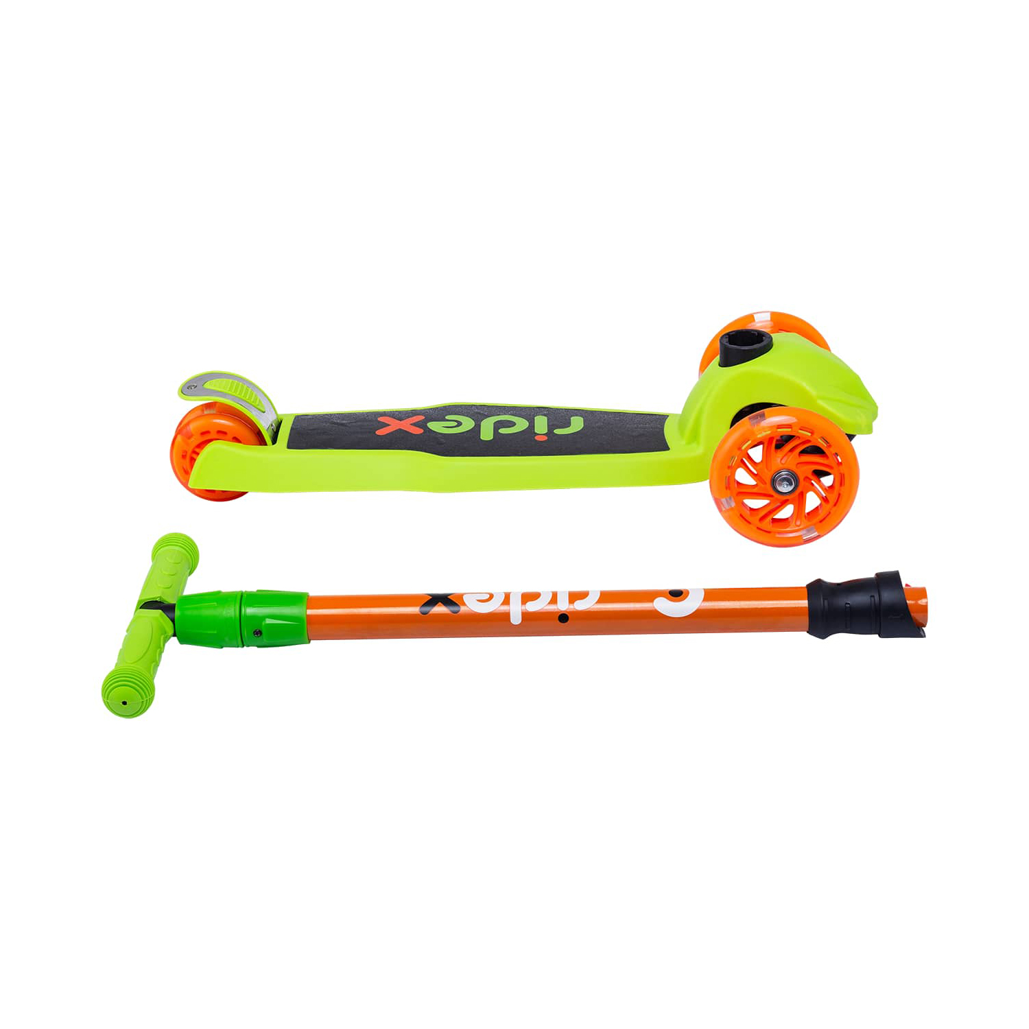 Самокат RIDEX трехколесный 3 wheels scooter Chip 120/80 orange/green - фото 4