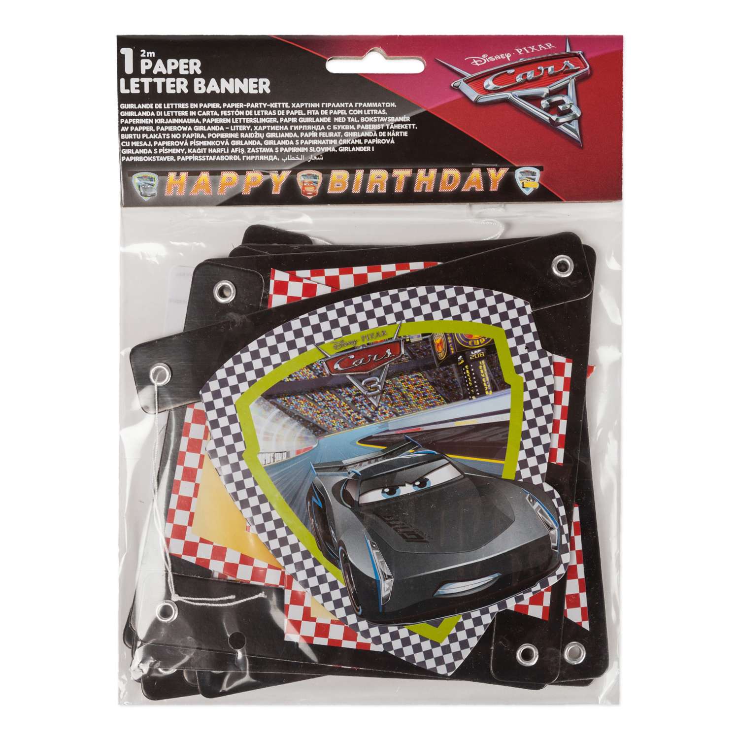 Праздничная гирлянда-буквы Cars 3 Happy Birthday 1 шт - фото 2