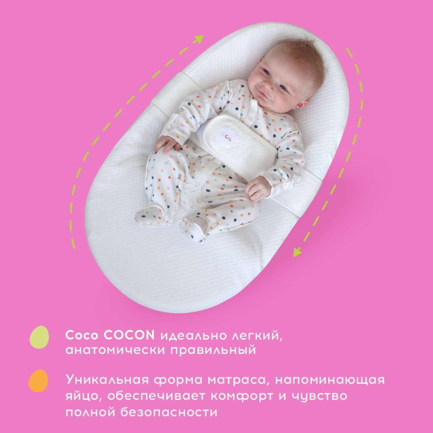 Матрас-кокон для новорожденных CocoCocon Ежи и белки - фото 4