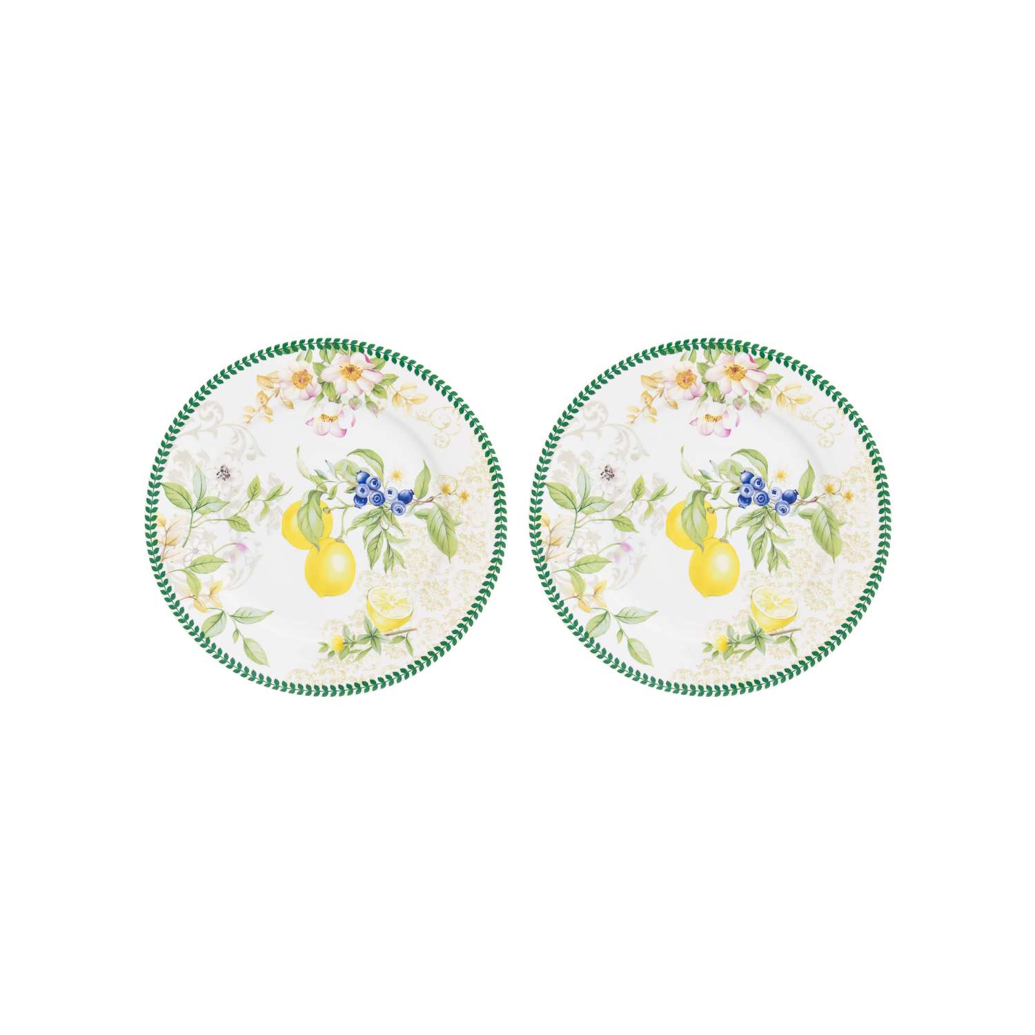 Набор круглых тарелок Elan Gallery 2 предмета 19х19х2 см Лимоны - фото 1