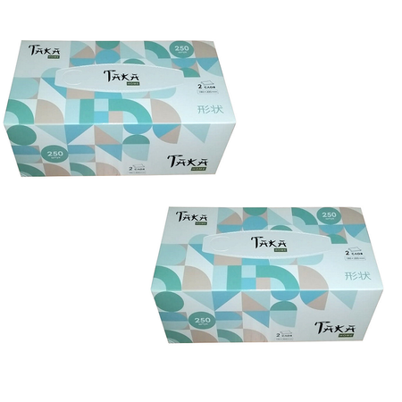 Салфетки бумажные 2 упаковки TAKA Health HOME серия Shapes 2 слоя 250 шт