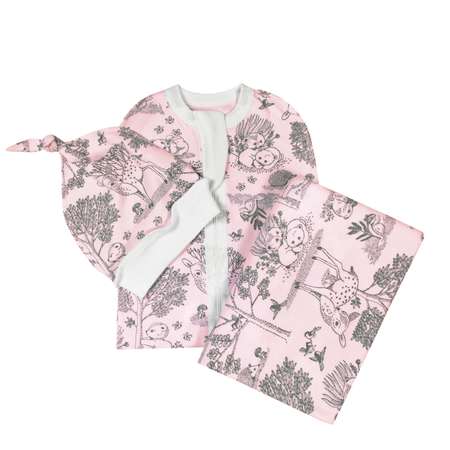 Пеленка-кокон Amarobaby Soft Hugs Лесная сказка Розовый
