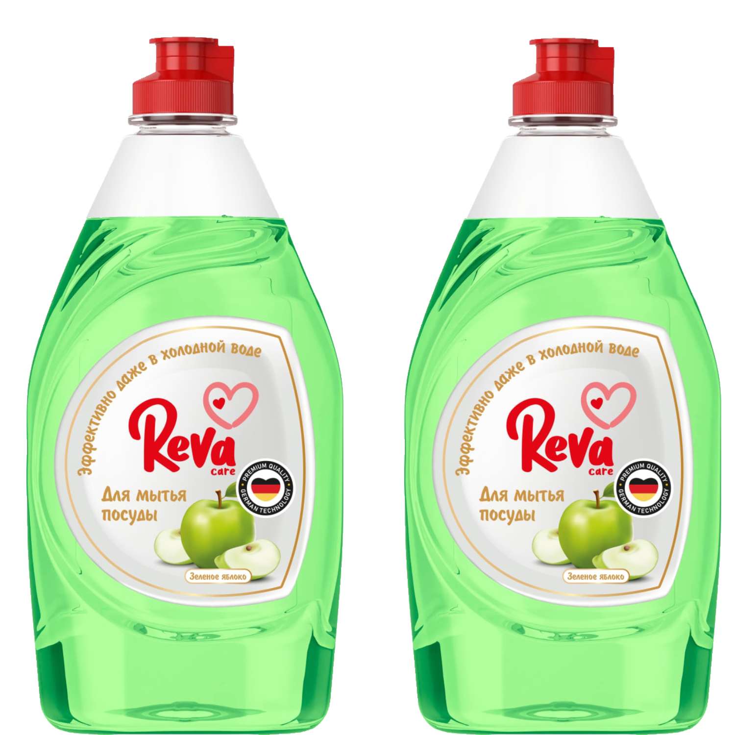 Средство для посуды Reva Care Dishwash с ароматом Яблока 2 упаковки по 450 мл - фото 1