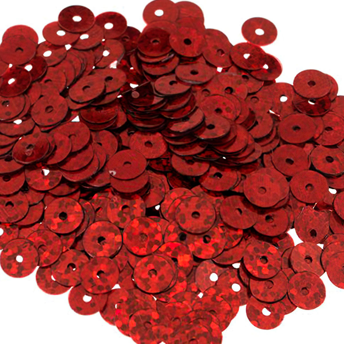 Пайетки Astra Craft плоские декоративные для творчества и рукоделия 6 мм 10 гр красный голограмма - фото 1