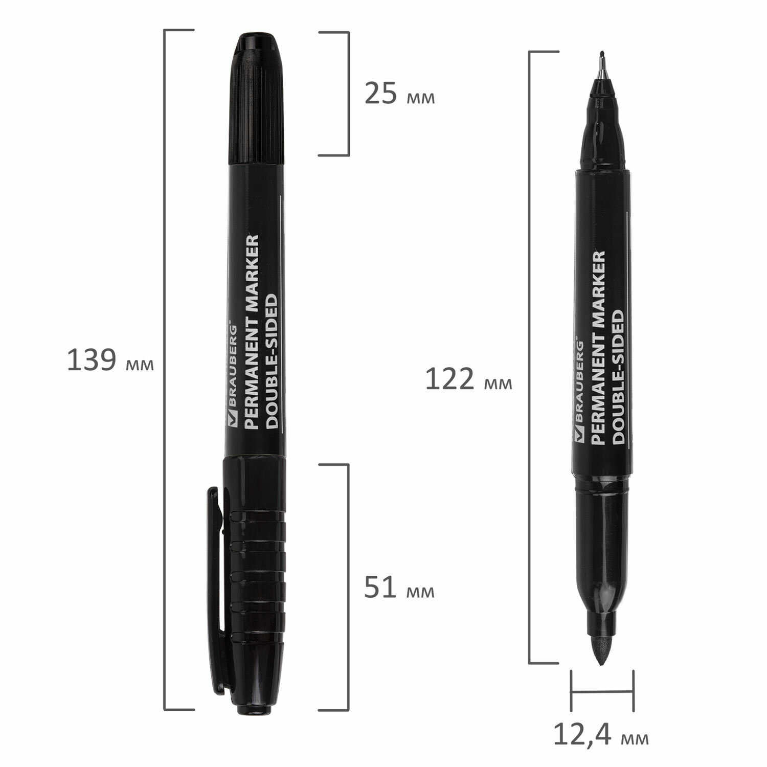Маркеры Brauberg перманентные нестираемые для рисования и письма двусторонние 880251 - фото 15