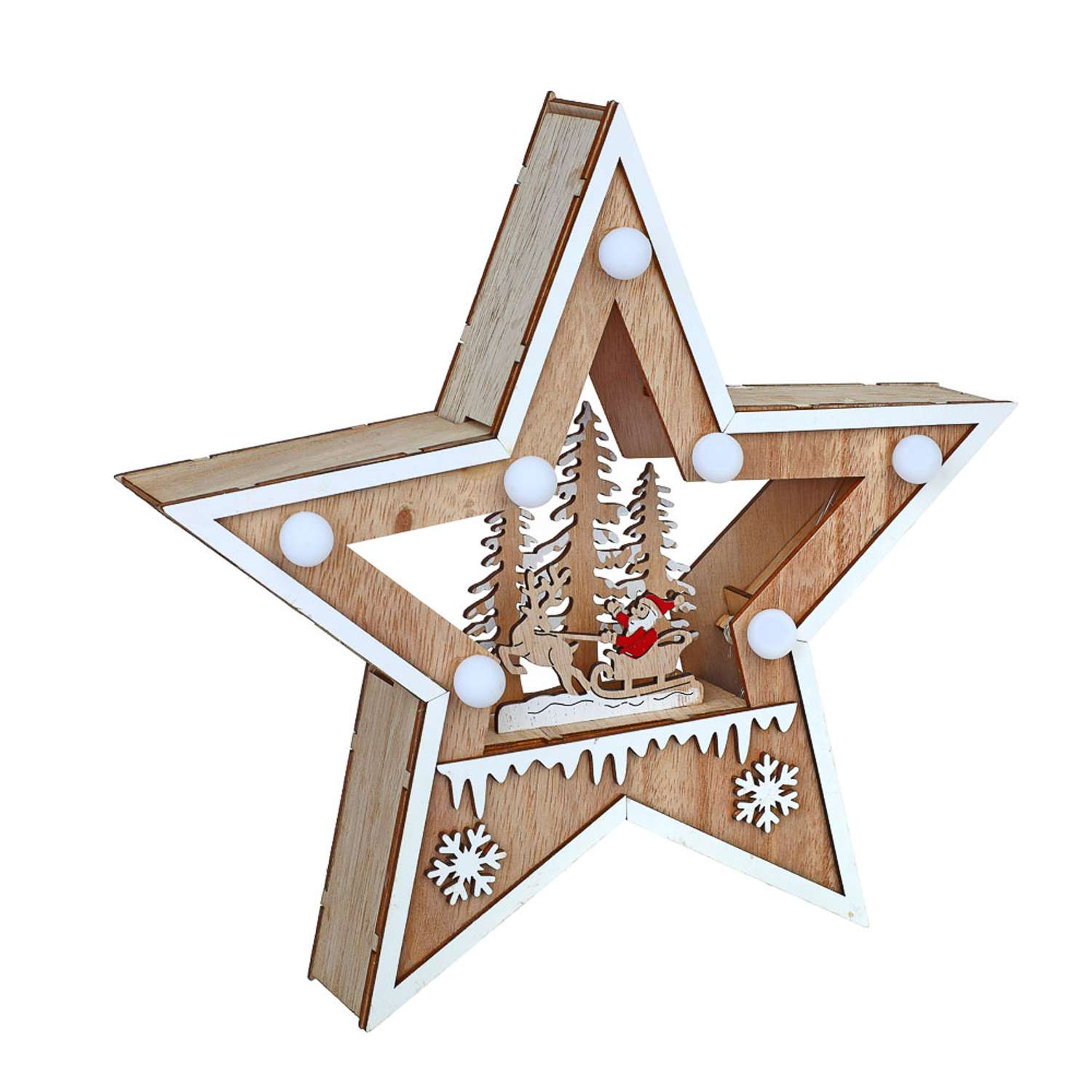 Сувенир декоративный Сноубум в виде звезды с LED подсветкой - фото 4