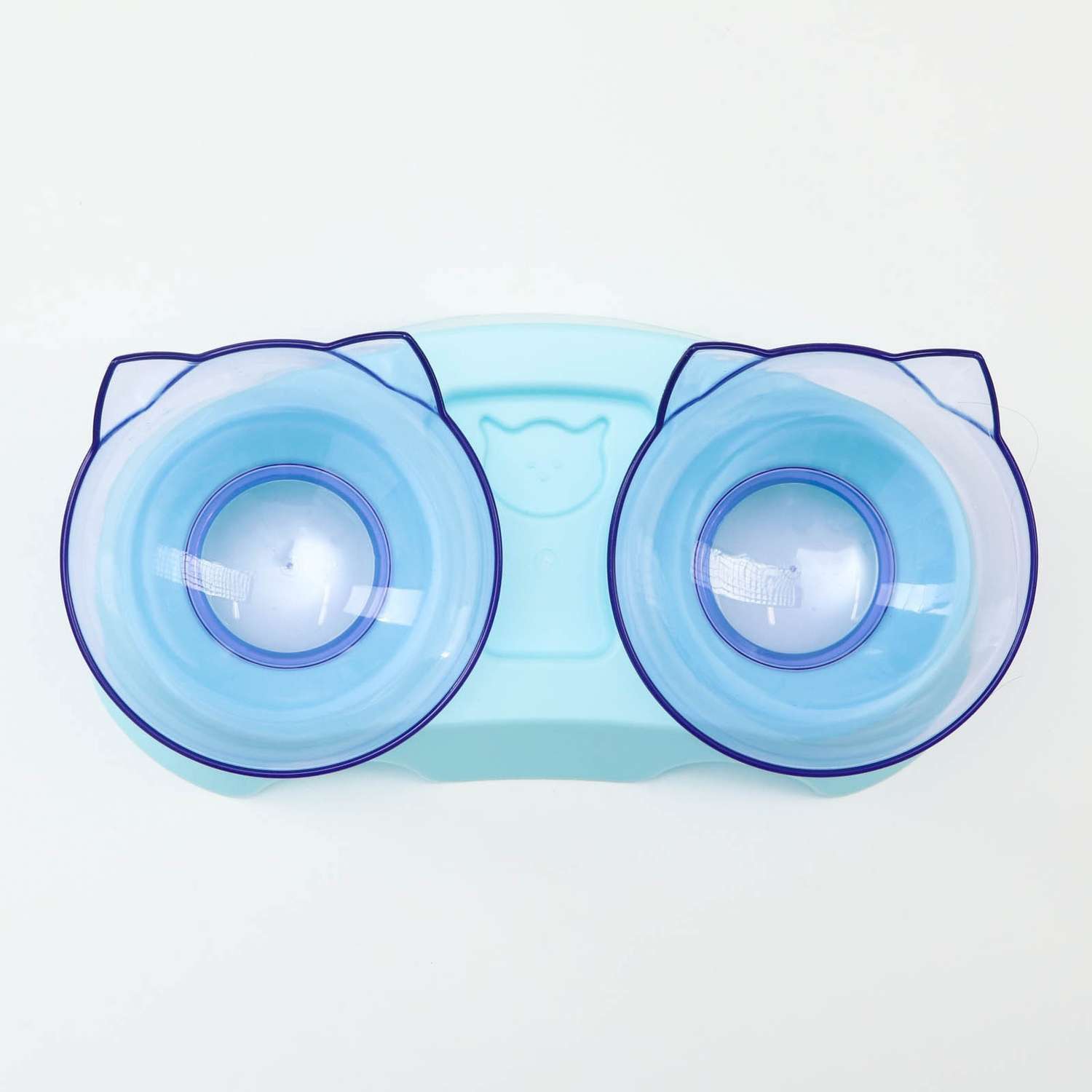 Миски Пижон пластиковые на голубой подставке 30х15.5х12 см прозрачные - фото 2