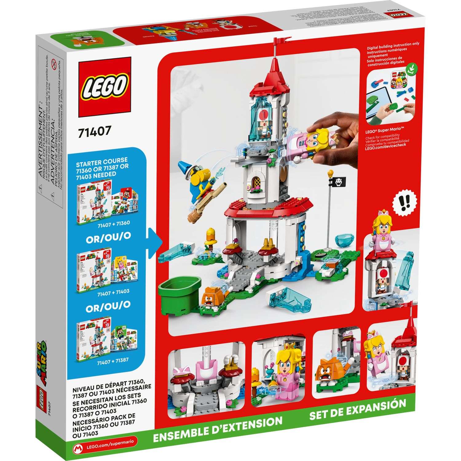 Конструктор LEGO Super Mario Cat Peach Suit and Frozen Tower Expansion Set 71407 - фото 5