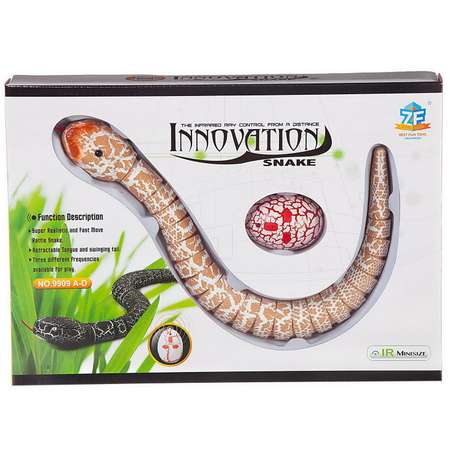 Интерактивная игрушка Junfa Змея бежевая на ИК управлении