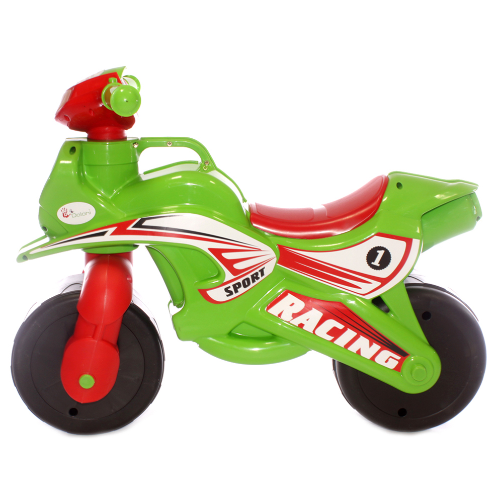 Мотоцикл -каталка Doloni Sport без музыки зелено-красный - фото 3