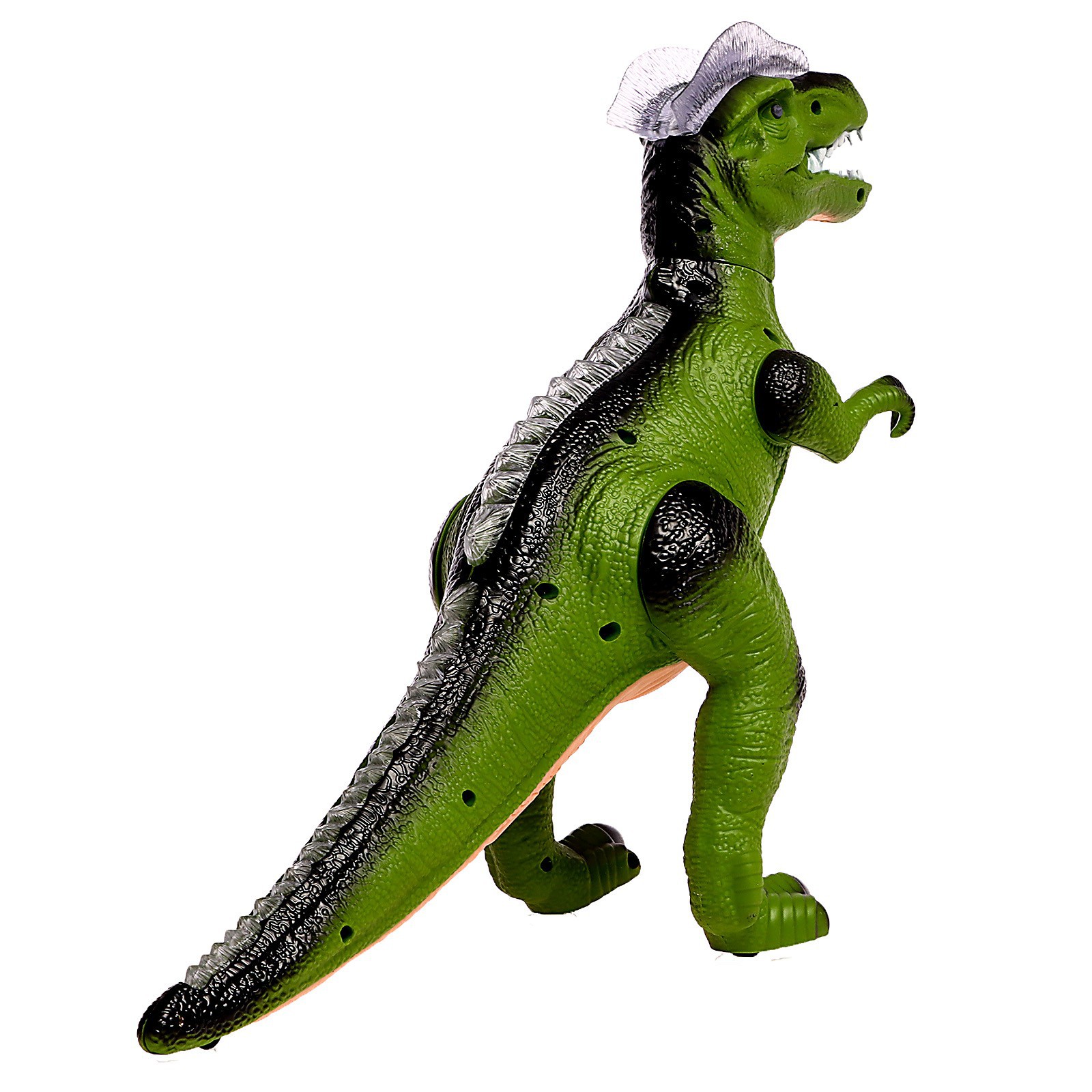 Динозавр Автоград радиоуправляемый T Rex световые и звуковые эффекты работает от батареек цвет зелёный - фото 8