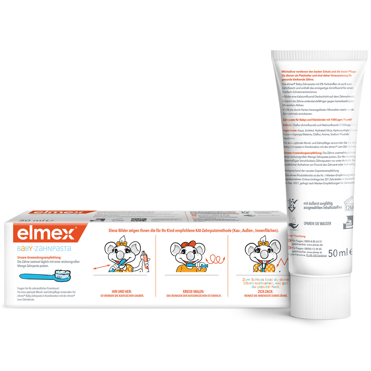 Зубная паста Colgate Elmex Baby 0-2лет 50мл - фото 7