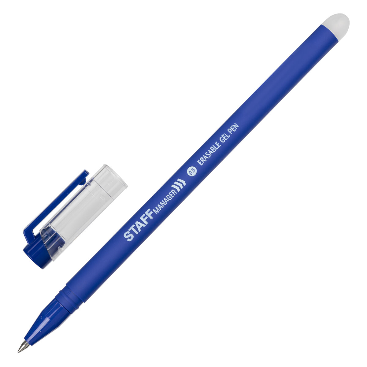 Ручка гелевая Staff стираемая Manager синяя + 5 сменных стержней - фото 5