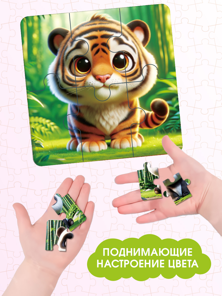 Пазл BONNY CAT 8 в 1 Дикие животные деревянный - фото 4