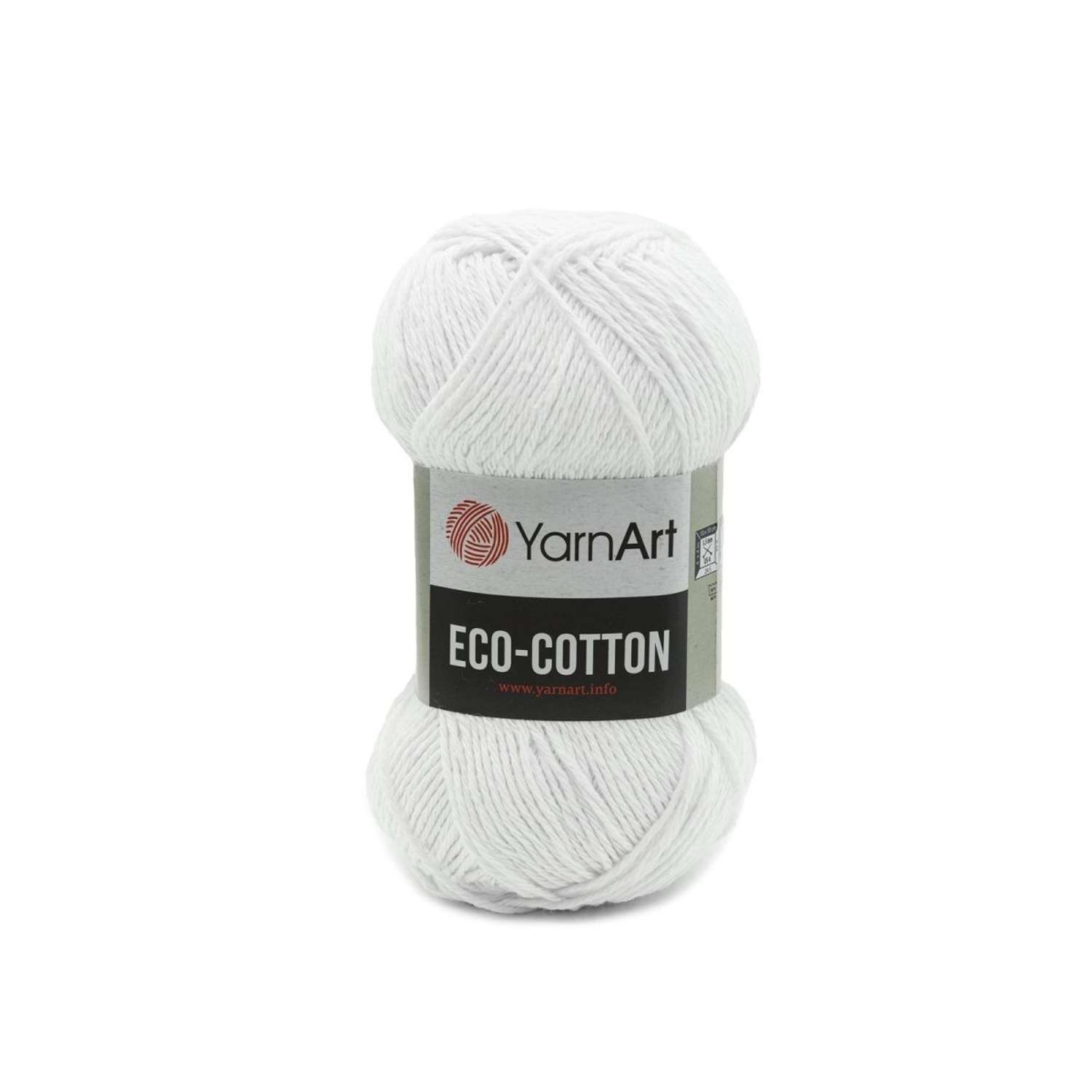Пряжа YarnArt Eco Cotton комфортная для летних вещей 100 г 220 м 760 белый 5 мотков - фото 6