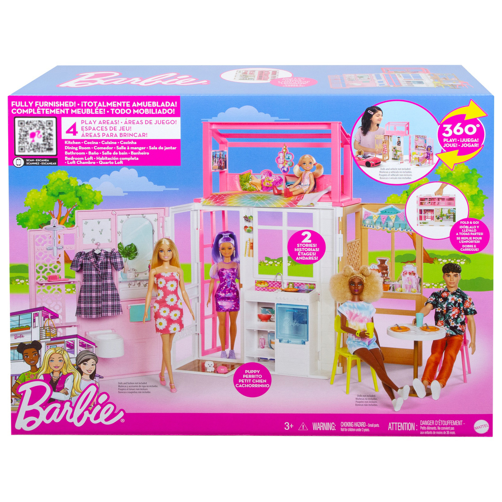 Дом Barbie с мебелью и аксессуарами HCD47 купить по цене 4999 ₽ в  интернет-магазине Детский мир