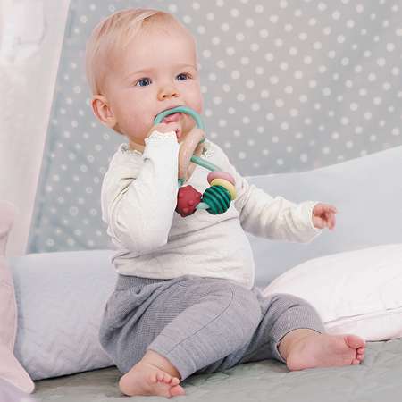 Серия Пастель Hape Игрушка прорезыватель для новорожденных лабиринт бусинки E8501_HP