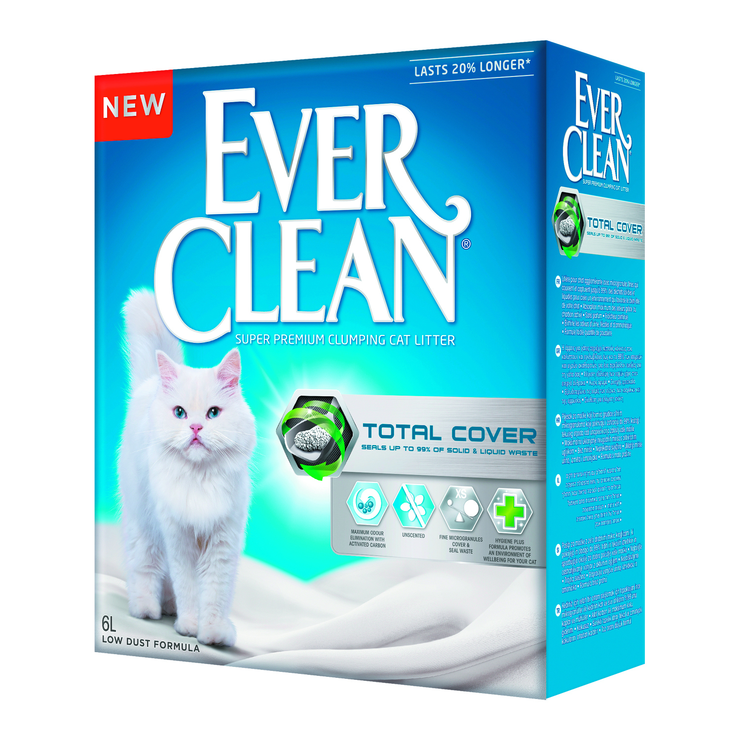 Наполнитель для кошек EVER CLEAN Total Cover комкующийся 6л - фото 1