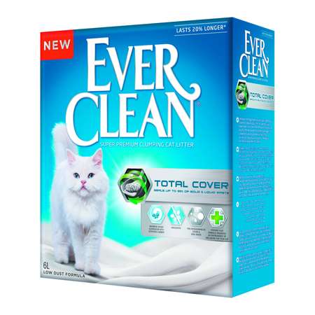 Наполнитель для кошек EVER CLEAN Total Cover комкующийся 6л 