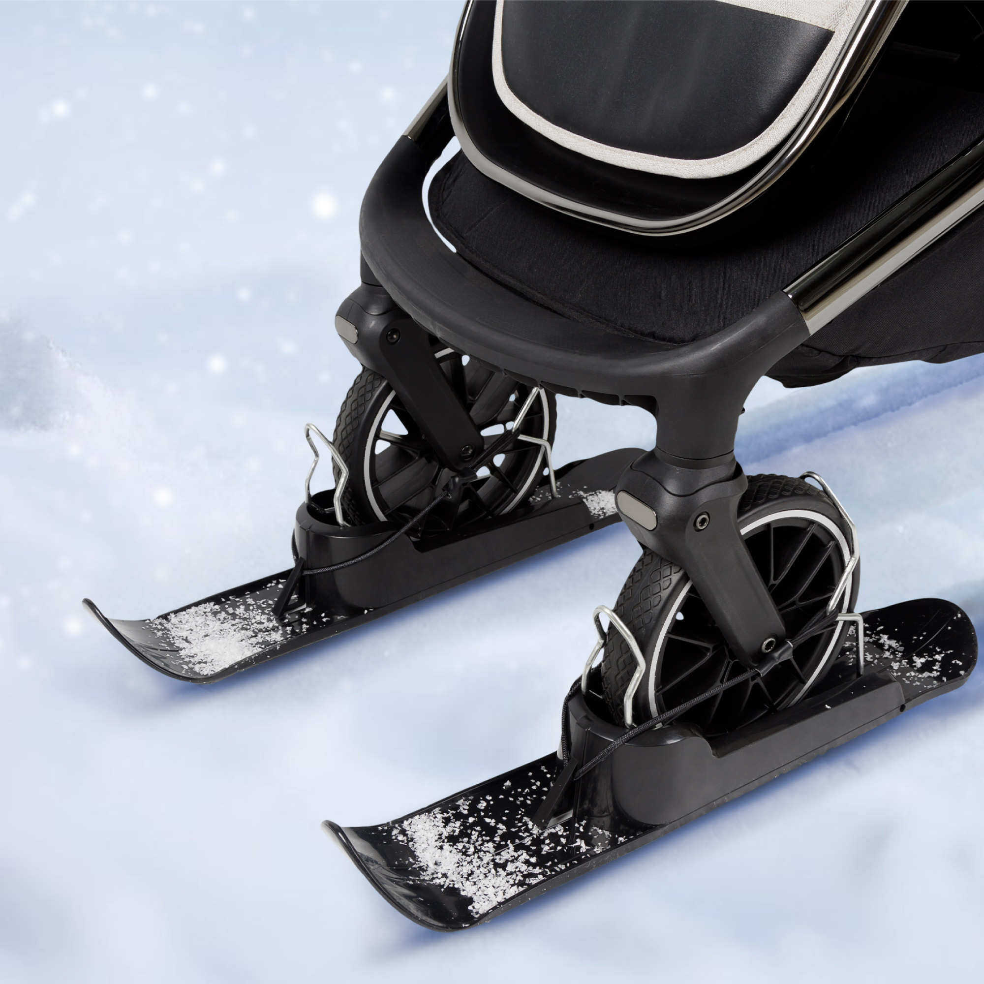 Лыжи накладки на колеса для колясок Amarobaby Skis чёрный AB24-20SKI/09 - фото 1