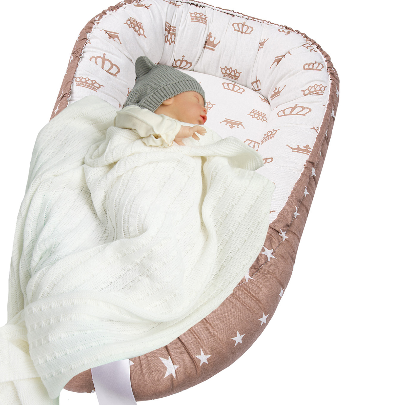 Кокон-гнездо для сна Amarobaby Twinkle Star Шоколад ABDM-61LB-Ko - фото 6