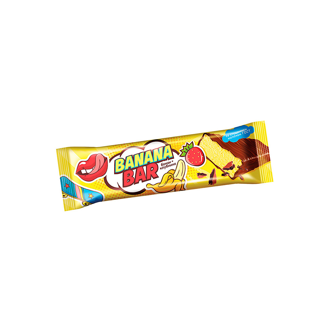 Батончики KDV клубнично-банановые Banana bar 2 упаковки по 18 штук - фото 2