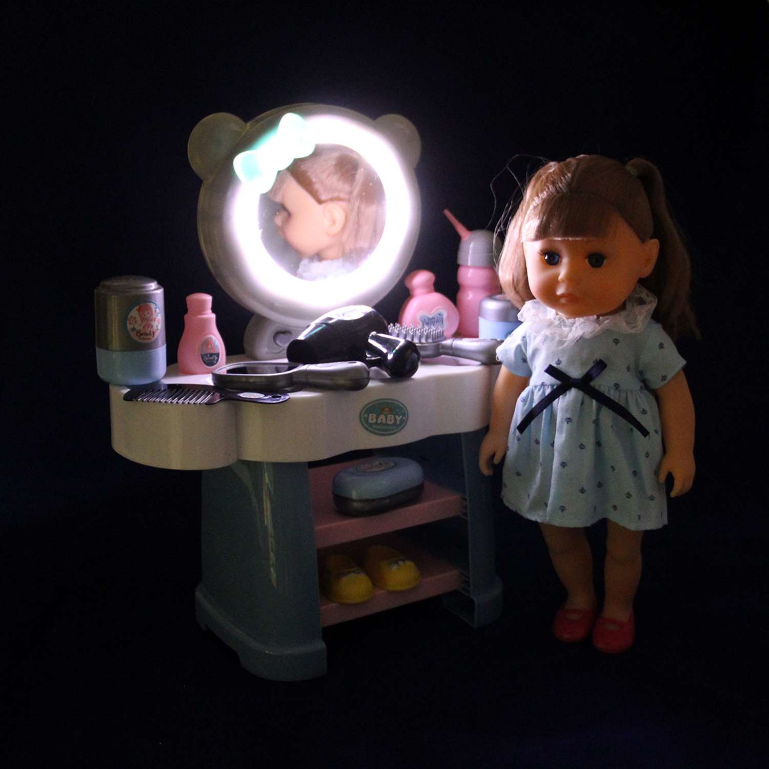 Кукла пупс 35 см Veld Co Туалетный столик с подсветкой батарейки в комплекте 130344 - фото 20