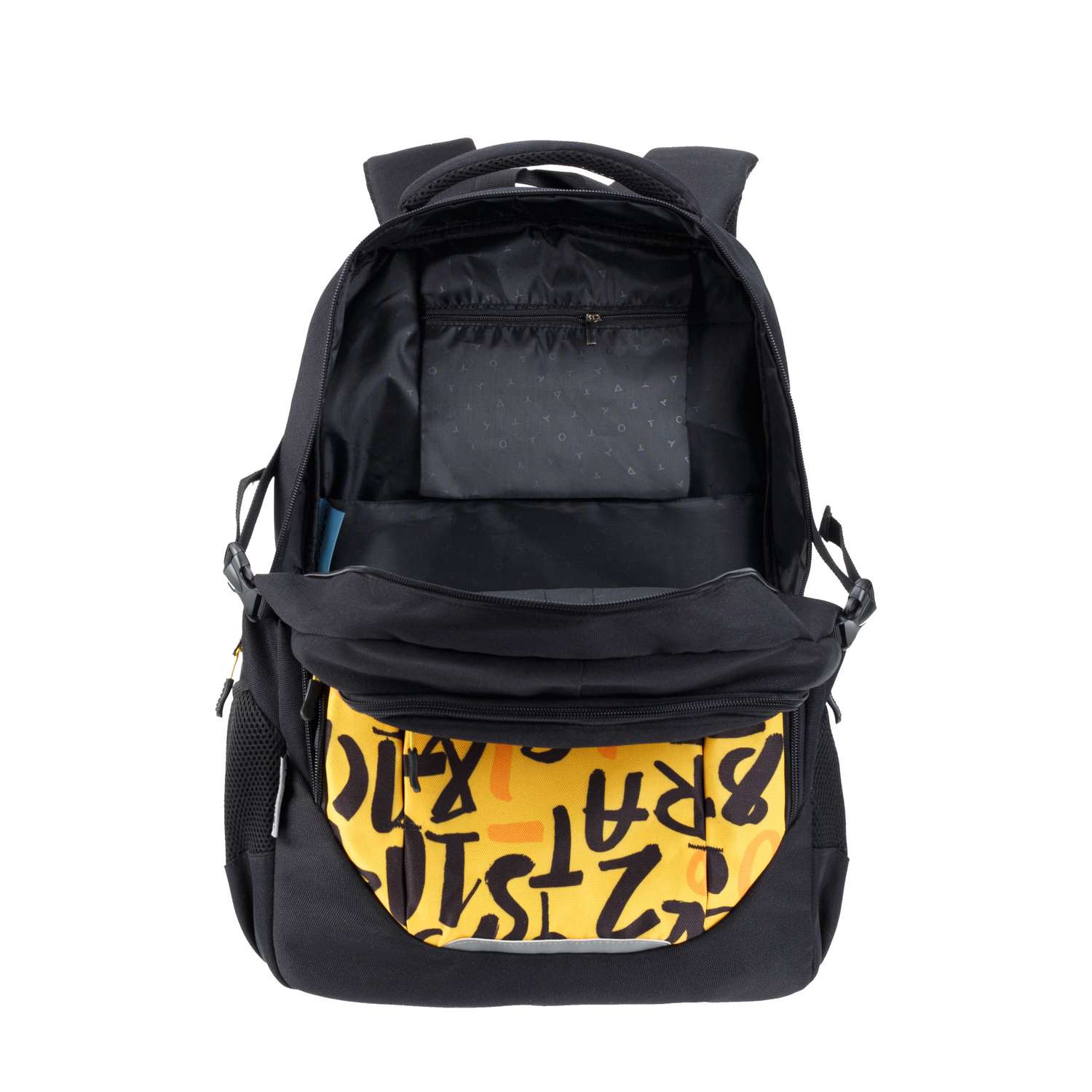 Рюкзак TORBER CLASS X черно желтый с принтом Буквы - фото 7