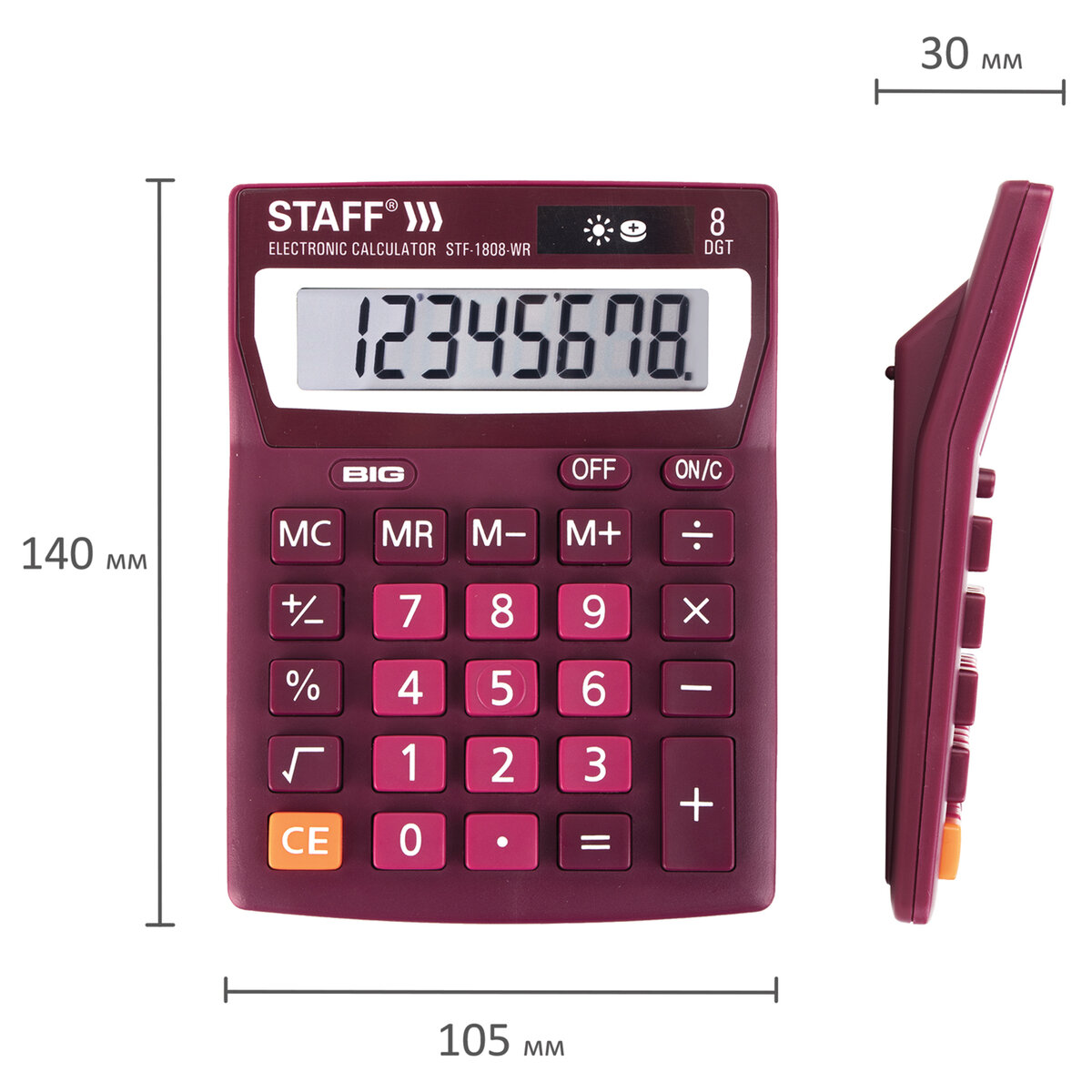 Калькулятор настольный Staff электронный 8 разрядов - фото 3