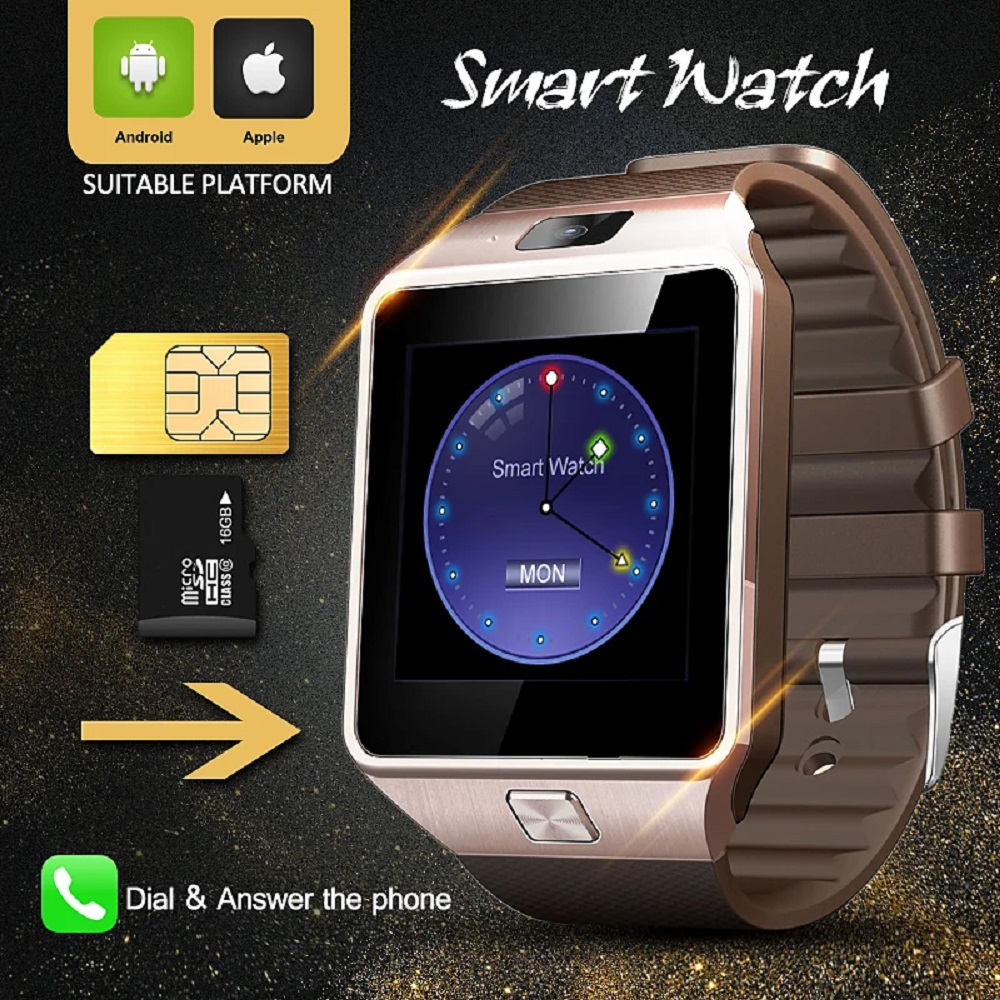 Смарт-часы золотые наручные CASTLELADY с камерой Smart Watch DZ 09 умные - фото 6