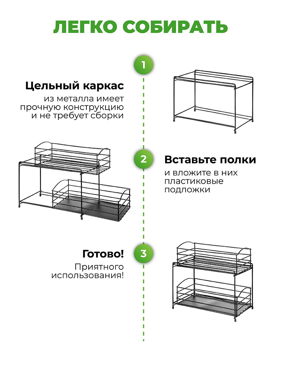 Органайзер для кухни El Casa с выдвижным ящиком 36х19х32.5 см - фото 3