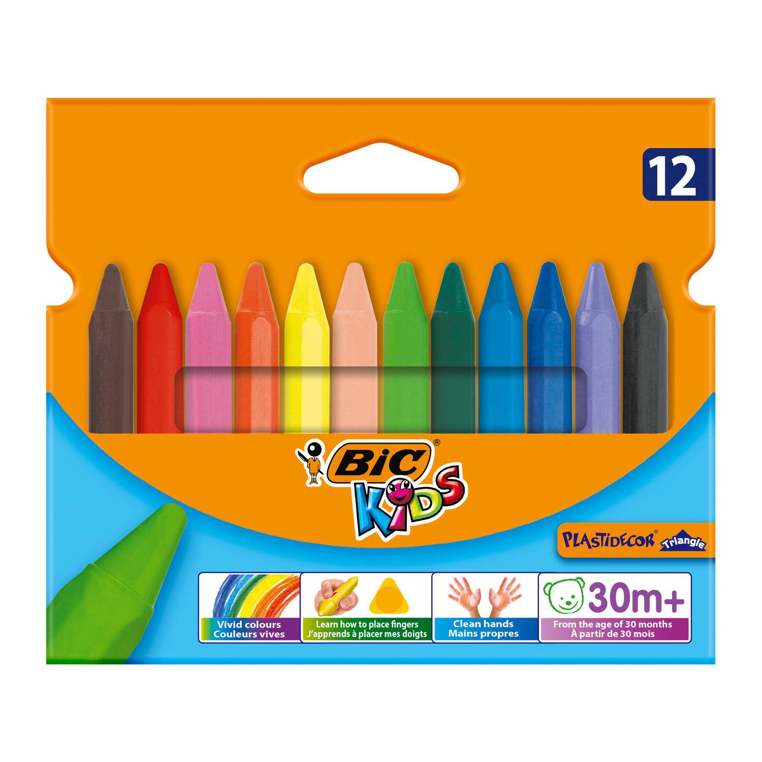 Мелки цветные BIC Kids Plastidecor 12 цв - фото 1