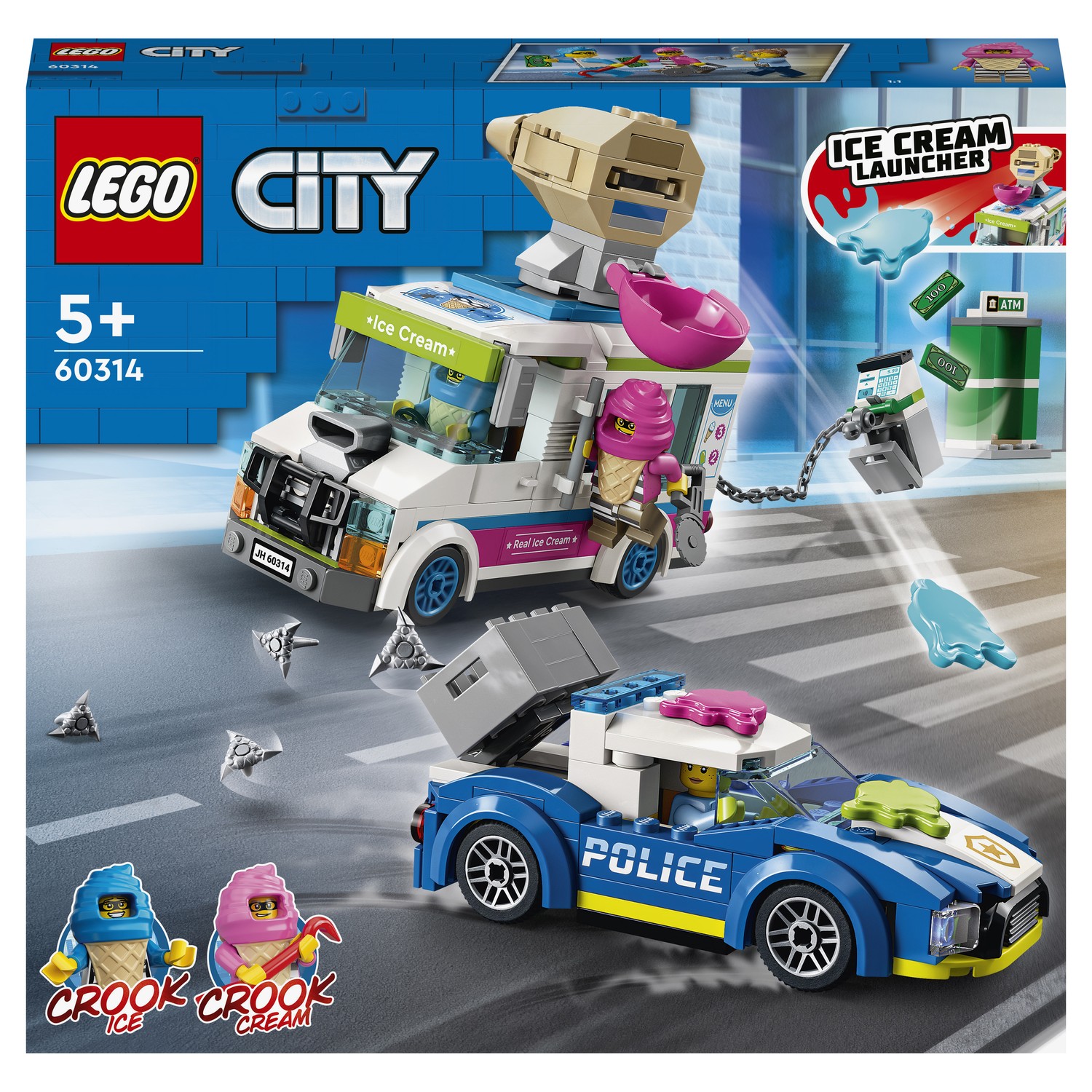 Конструктор LEGO City Police Погоня полиции за грузовиком с мороженым 60314  купить по цене 2379 ₽ в интернет-магазине Детский мир