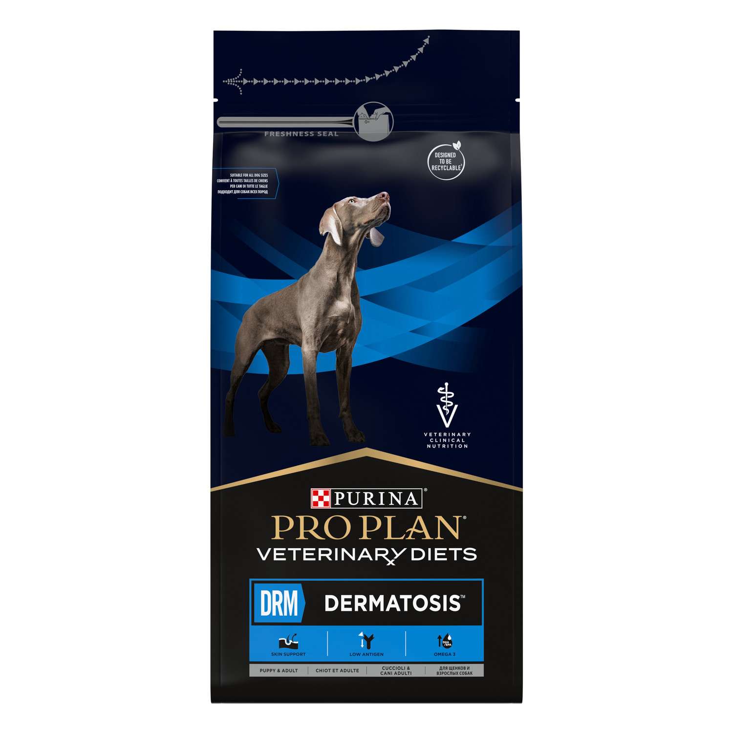 Корм для собак и щенков Purina Pro Plan Veterinary diets DRM Dermatosis для поддержания здоровья кожи при дерматозах и выпадении шерсти 1.5кг - фото 2