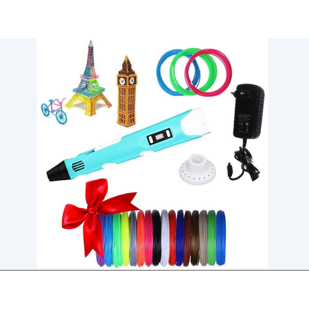 Набор 3D PEN 3D Ручка PEN3 с набором трафаретов и 100м пластика в подарок Детское творчество и развитие