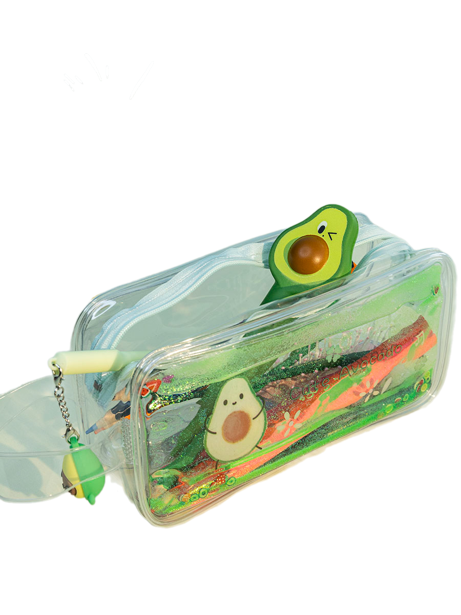 Пенал с жидкостью и блестками Михи-Михи Авокадо с косточкой прозрачный - фото 2