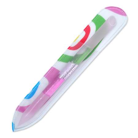 Палочка для маникюра BOHEMIA Czech Glass Nail Files 115 мм розовая с абразивом